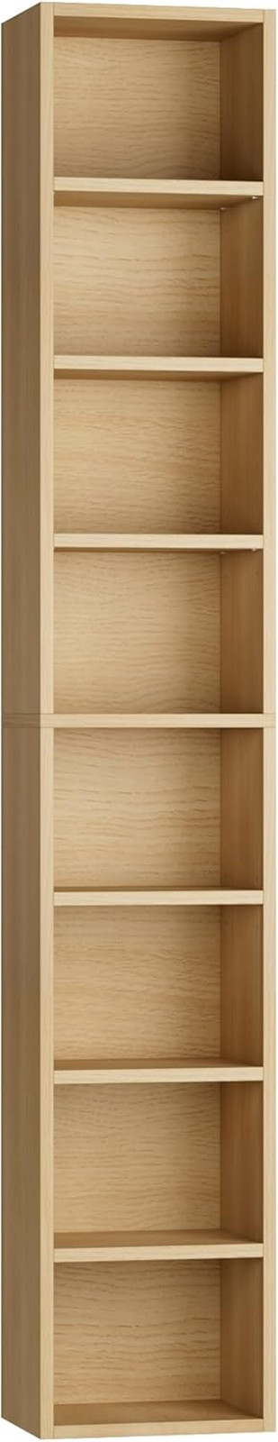 8-Tier Slim Media Tower Rack with Adjustable Shelves for Home Office Storage
