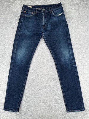 Levis Premium Pants Adult 33 Blue Denim Jeans Distressed 512 Cotton Big E 31x30