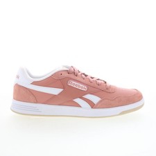 Reebok Court Advance Womens Pink Leather Lace Up Lifestyle Sneakers Shoes