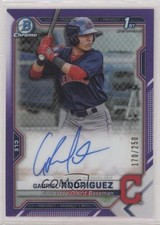 2021 Bowman Chrome Prospect Purple Refractor 170/250 Gabriel Rodriguez Auto 0i4k