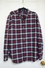 Chaps Ralph Lauren Shirt Men's XXL Classic Oxford Blue White Stripe Button Up