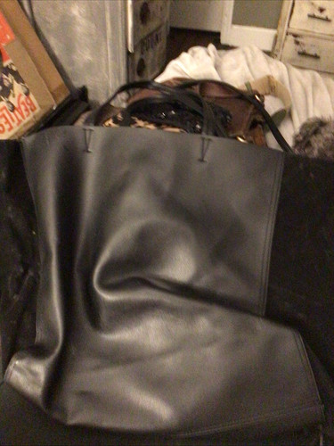 NWOT Victoria Secret Purse/Bag With Fringe, Large, Matte Black Vegan Leather - Picture 2 of 2