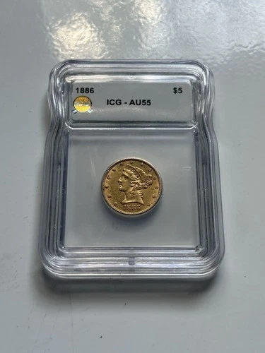 Photo of a 1886-P Liberty Half Eagle from an eBay listing that sold on Jul 5, 2026