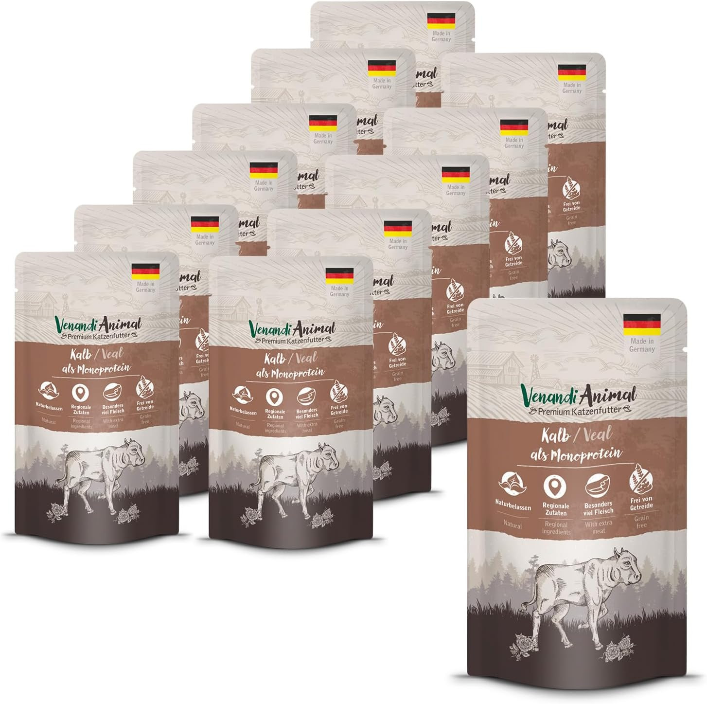 Venandi Vitello 6x400g - Cibo Umido Premium per Allevamento Gatti