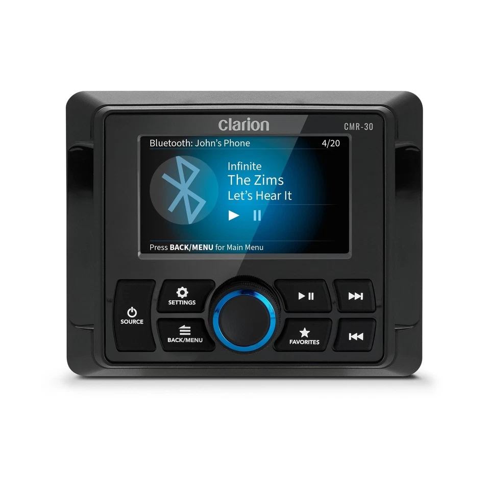 Clarion CMR-30 Wired Marine Remote with 3" Full-Color LCD Display, IP67, Comp... - Image 2 of 3