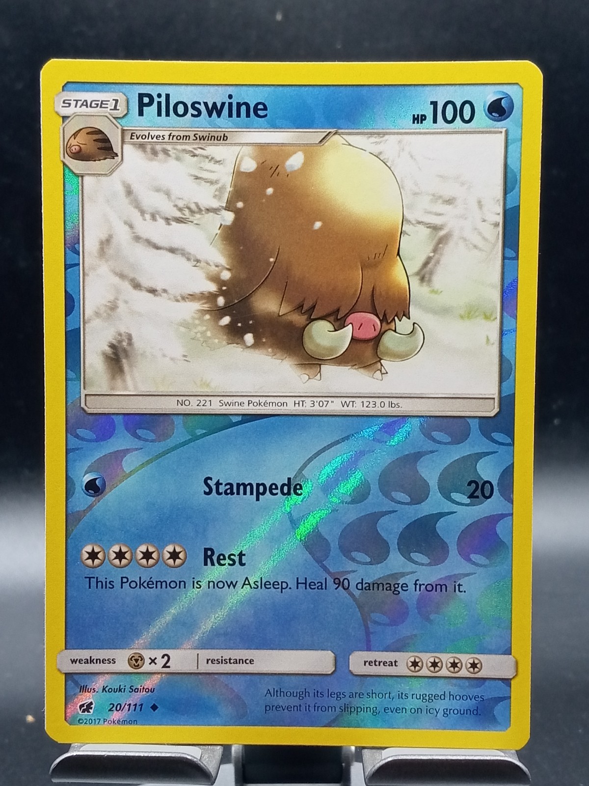 Pokemon Card Crimson Invasion Piloswine 20/111 Uncommon Reverse Holo