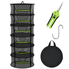Herb Drying Rack with Mesh Design, Hanging Drying Rack with Green Zipper  Ga...