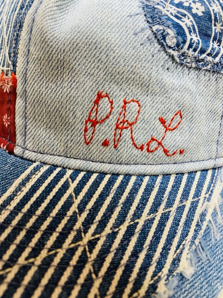 NUEVO CON ETIQUETAS Ralph Lauren Polo Denim & Supply Denim Patchwork Bandana Gorra de Béisbol Foto 3 de 4
