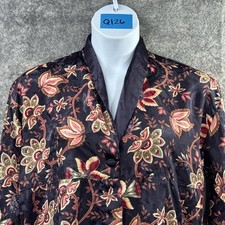 Vintage Victoria's Secret Gown Womens M/L Purple Floral Kimono Satin Gold Label