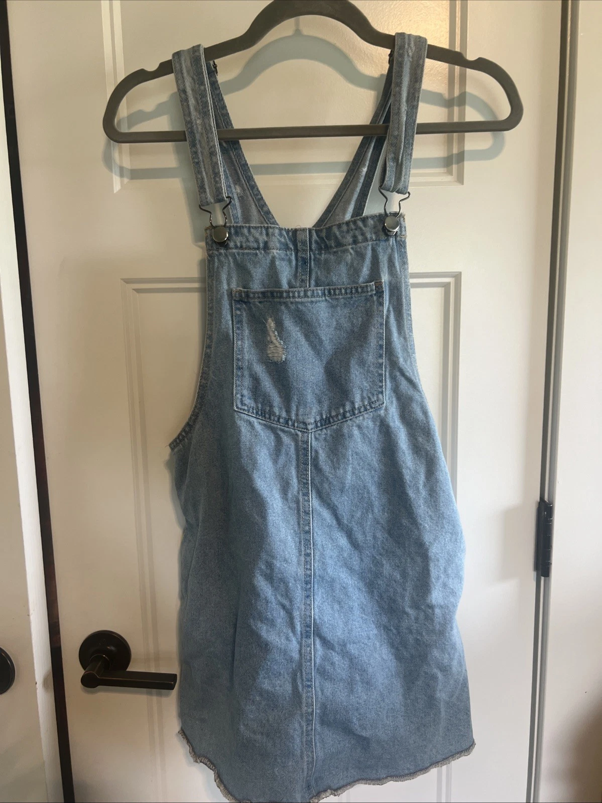 Dari Overall Romper Dress Women's Medium Blue Denim Mini Skirt