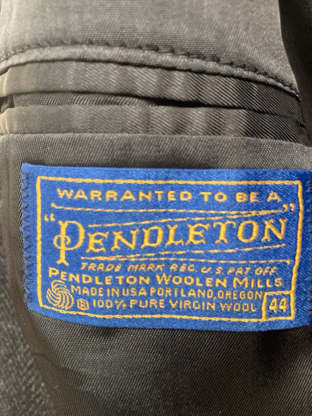 pendleton men’s blue/gray suit jacket 100% virgin… - image 12
