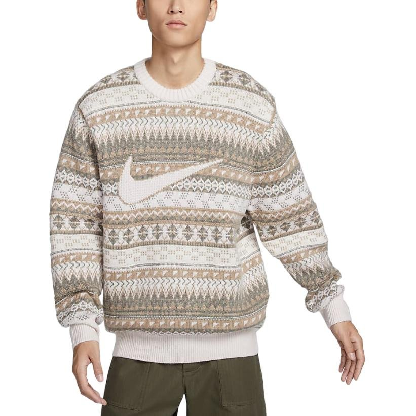 Nike Life Fair Isle Sweater FZ0126-105 | eBay