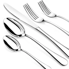Silverware Set, 40 Piece Stainless Steel Cutlery Sets for 8, Heavy Duty Flatw...