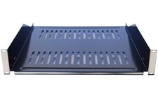 1 Pack 19inch Vented Steel 2 Space 2U Rack Mount Cantilever Network Shelf 18i...