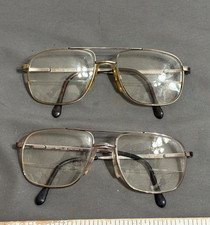 2 1980s vtg mens AVIATOR style LUXOTTICA HECTOR metal rim EYE GLASSES FRAMES 135