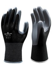 SHOWA 370 BLACK NITRILE LARGE WORK GLOVES GARDENING (2PK,3PK,6PK,12PK)