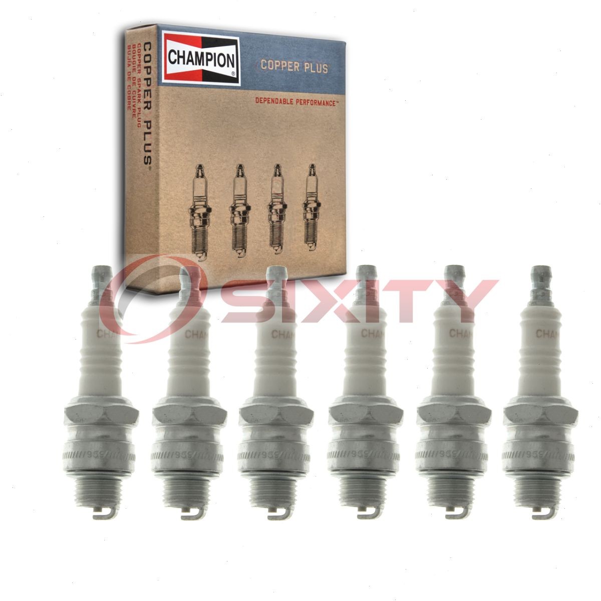 6 pc Champion Copper Plus Spark Plugs for 1965 GMC 2500 Series 5.7L V6 bn