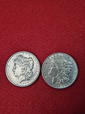 (Lot of 2) 1886-P & 1889-P MORGAN SILVER DOLLARS
