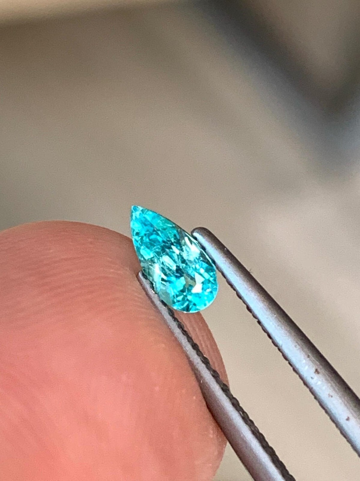 GIE Certified Natural Paraiba Tourmaline 2.68 Ct Blue Pear Cut Loose Gemstone
