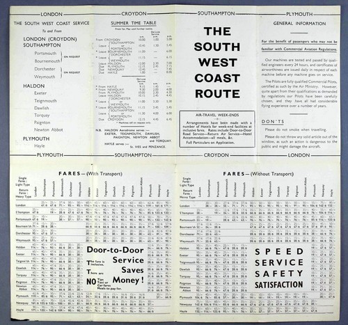 PROVINCIAL AIRWAYS SUMMER AIRLINE TIMETABLE - Picture 2 of 3