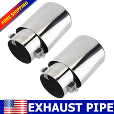 2.5 Exhaust Tips Signaldual Output Chrome Muffler Pipes Stainless Steel