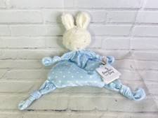 Bunnies By The Bay Plush Bud Buddy Knotty Bunny Blue Polka Dot Lovey Baby Toy