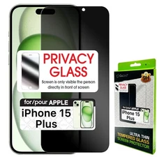 Privacy Tempered Glass Screen Protector Compatible for Apple iPhone 15 Plus