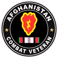 Afghanistan Combat Veteran Bumper Sticker Military Vinyl Soldier Decal 5"