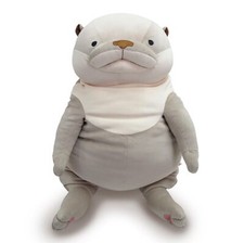 NEW Shinada Global Mochi Mochi Series Otter Animal Plush XL Gray - JAPAN