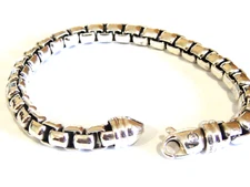 DAVID YURMAN STERLING SILVER BOX CHAIN MENS BRACELET 7mm