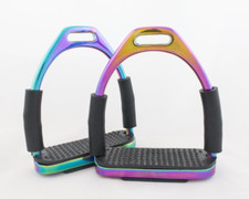4.75 Inch Rainbow Horse Flexible Safety Saddle Stirrups Bendy Iron Stainless