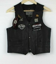 USA Bikers Dream Apparel Black Leather Vest Women's Button Up Size XXL