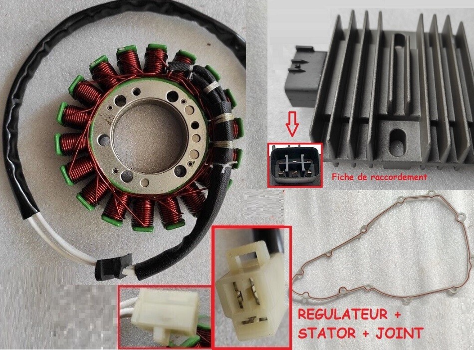Alternateur stator régulateur joint ER6 N F 2006 2007 2008 2009 2010 2011 neuf pièces électricité