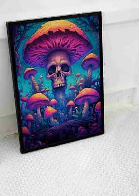 TRIPPY MUSHROOMS POSTER FANTASY ART PSYCHEDELIC SIZE A3 A4 SIZE | eBay UK