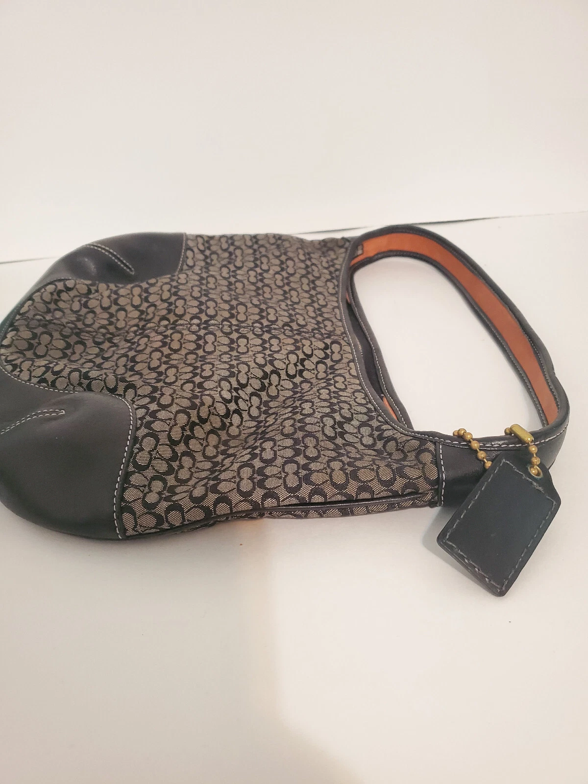 Borsa Coach vintage firmata jacquard nera grigia monogramma zip A3K 6617 BELLA