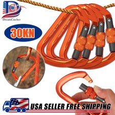1-4 Packs 30KN D-Shape Aluminum Lock Rock Climbing Hiking Screw Gate Carabiner