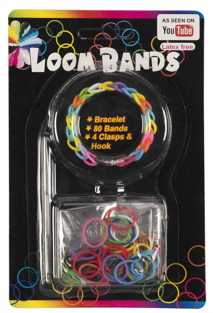 80Pc Loom Bands Starter Set Clasps Hook Kids Bracelet Party Craft