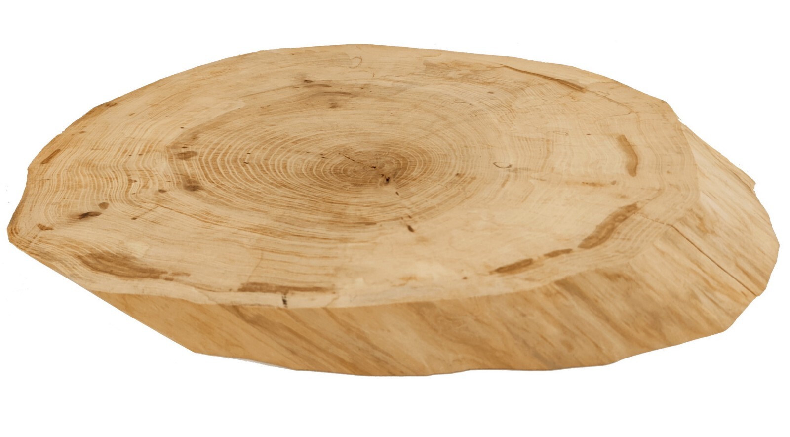 Oval Holzscheibe Baumscheibe ohne Rinde geschliffen, B.2040 cm, L.30