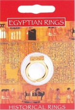 Egyptian Hieroglyphic Priest Ring - Gold on Pewter