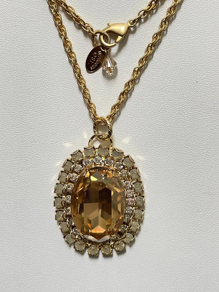 Colar Declaração Liz Palacios - Cristais Swarovski Colorado/SO 36” 14KGP - Imagem 2 de 4