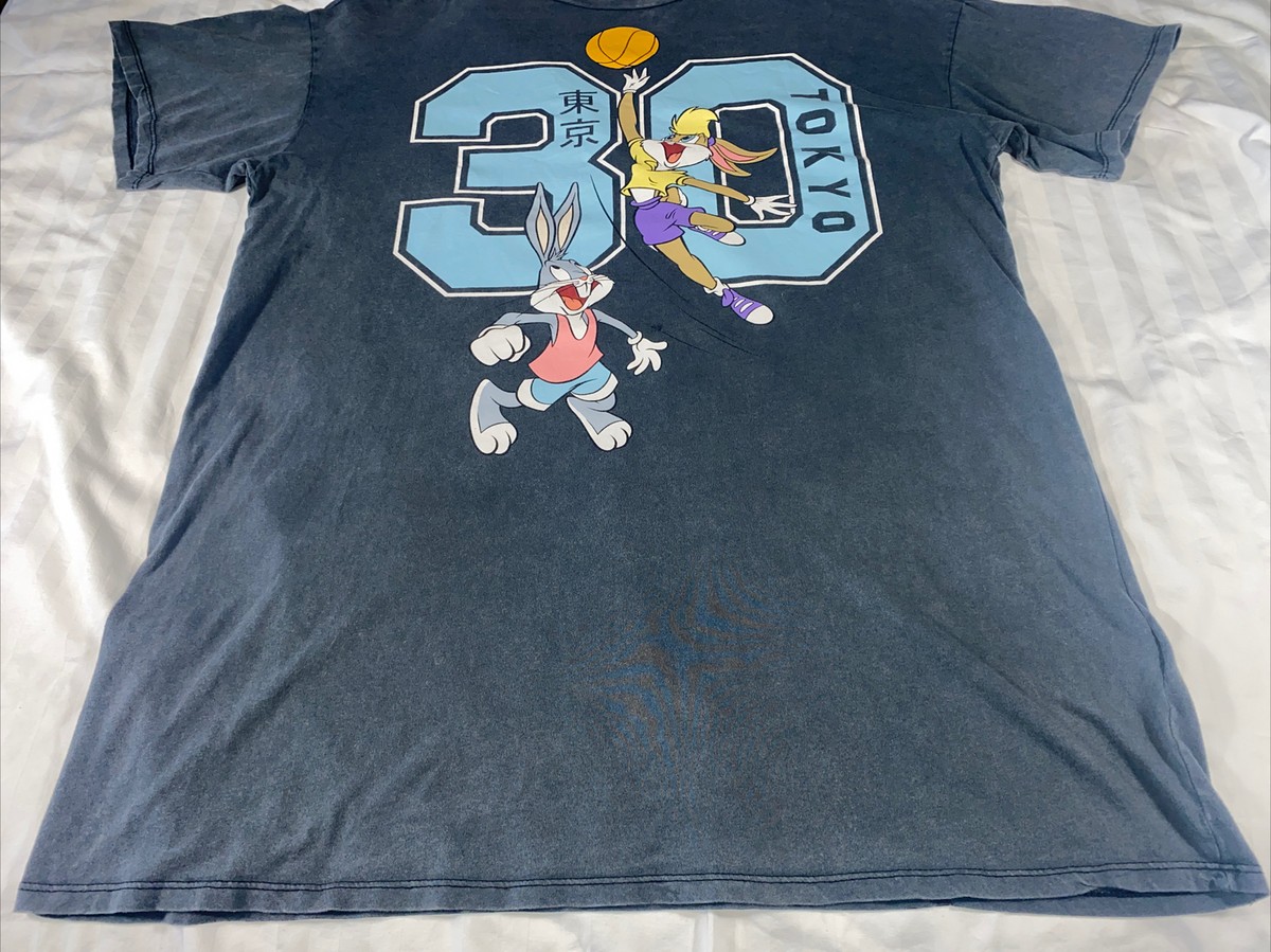 H&M WB Looney Tunes 30 Tokyo Lola & Bugs Bunny Basketball Gray T-Shirt M Medium View 4