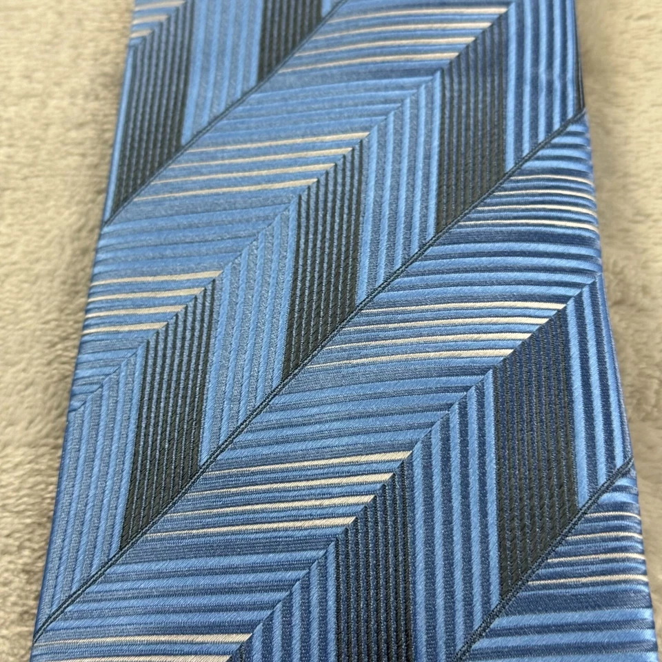 Corbata Laurant Bennet Milano Azul Espiga Microfibra 3.75"x58" Boda Formal Foto 2 de 4