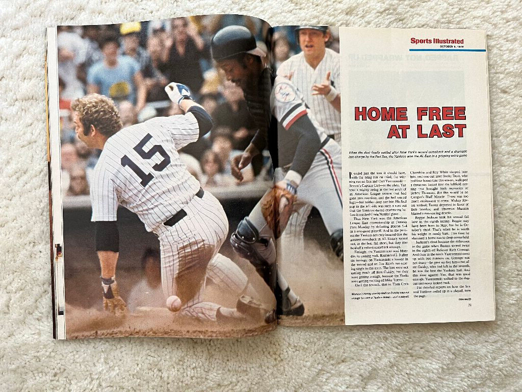 Sports Illustrated Terry Bradshaw Steelers 1978 Yankees Win Playoff