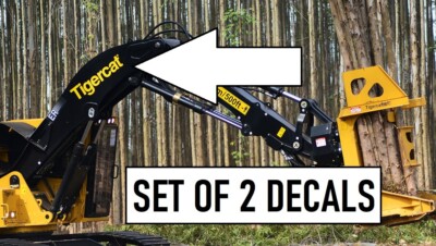 TigerCat Decals Yellow (SET 2) (12''-60'')  Logging Processor Sticker Equipment