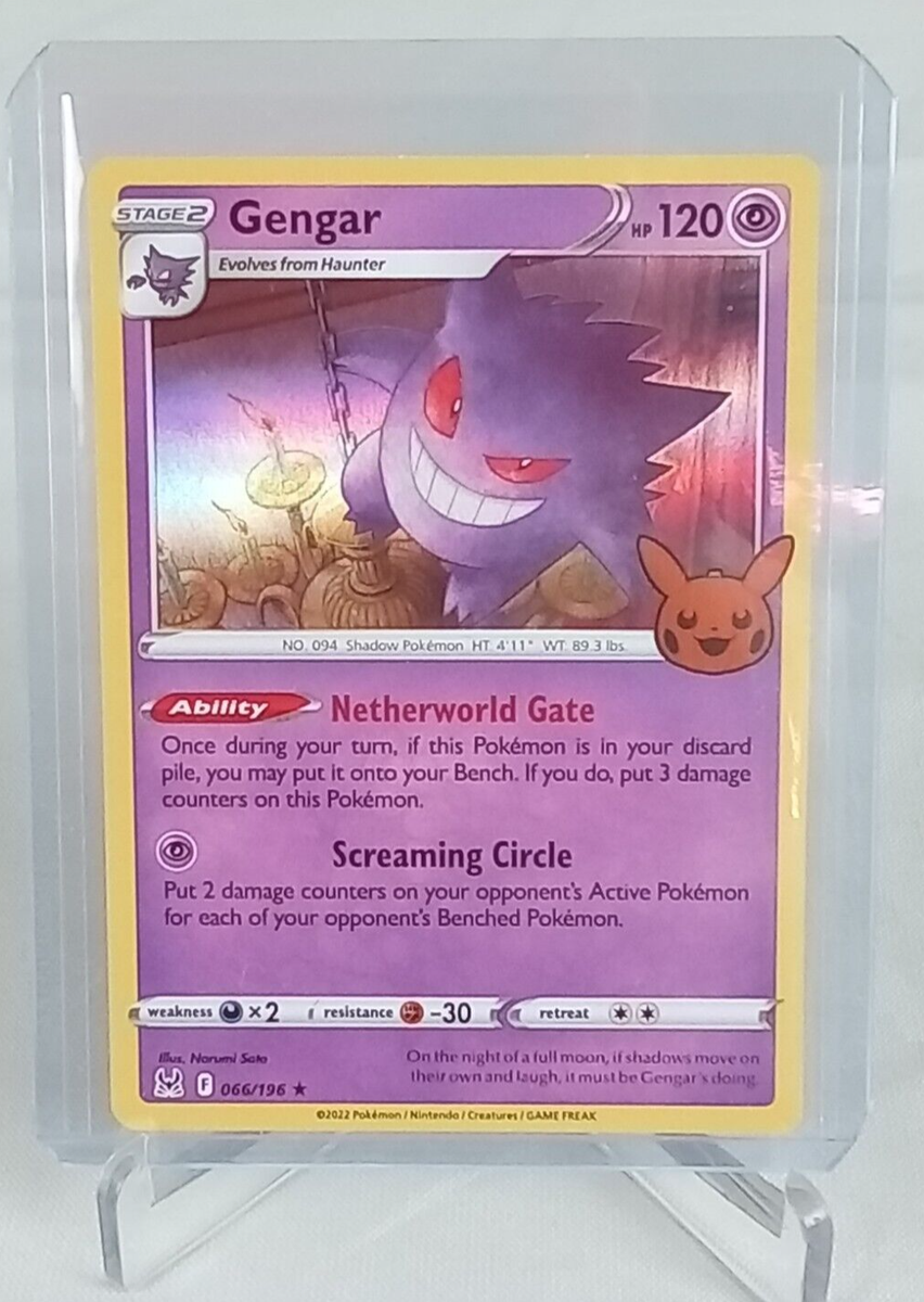 Gengar 66/196 Rare Holo Trick Or Trade Pokémon Card 2022 | eBay Gengar 66/196 Rare Holo Trick Or Trade Pokémon Card 2022 | eBay