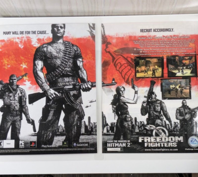 Freedom Fighters 2003 video game Laminated Retro Third Person Shooter Ad Poster