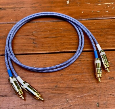 1 Ft. JMB CABLE CO. Audiophile Gold Reference Standard Rca Interconnect Cables