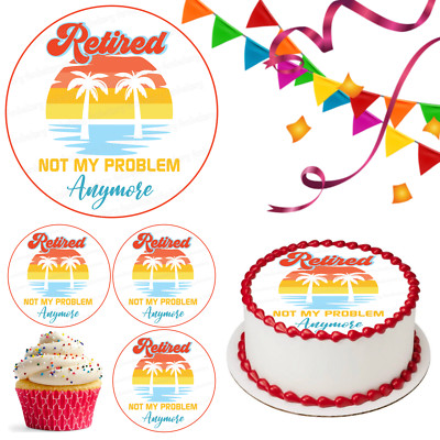 Ruhestand Tortenaufleger Party Deko essbar Geburtstag Geschenk Feier Cupcake