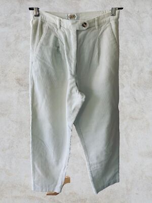 TALBOTS VINTAGE HIGH RISE CREAM WINTER WHITE LONG CORDUROY PANTS STRAIGHT  LEG