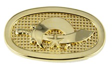 4030323 Polished Gold Tone Shriner Belt Buckle Shrine Scimitar Crescent Star